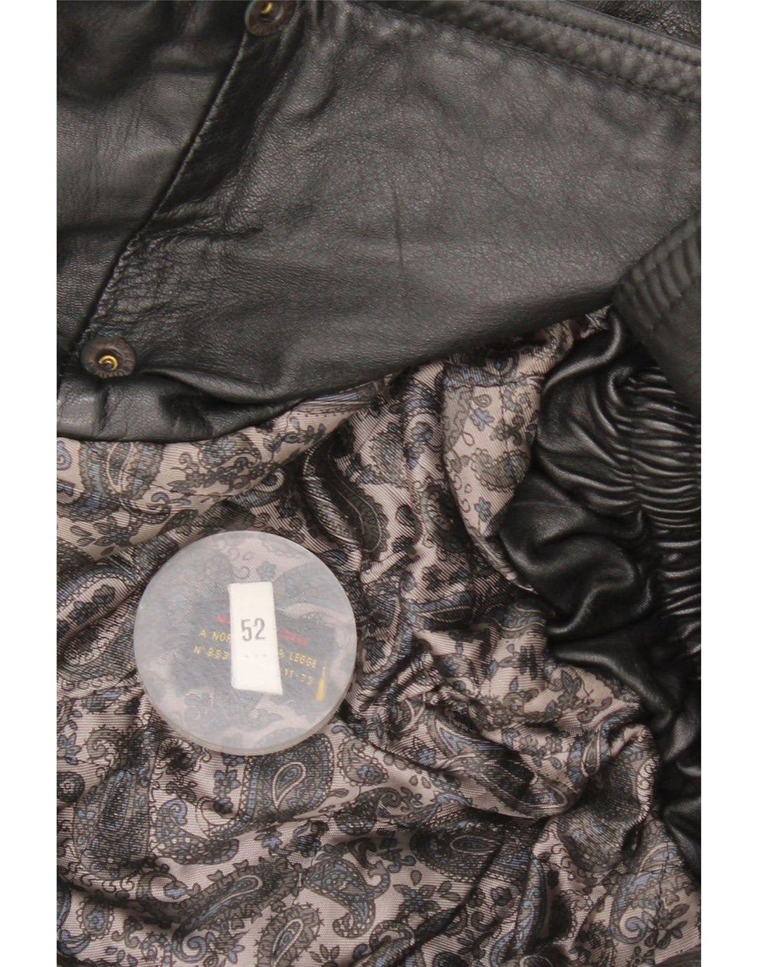 Vintage Herren Zweireihige Lederjacke IT 52 XL Schwarzes Leder