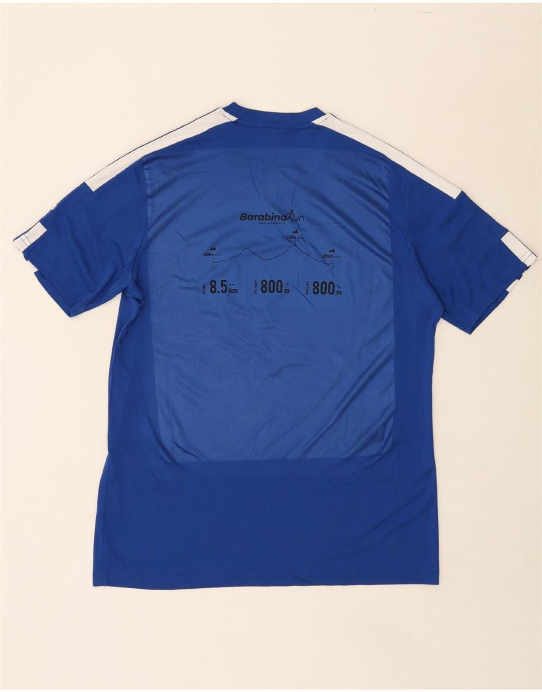 ADIDAS Mens Aeroready Graphic T-Shirt Top Large Blue Polyester Vintage Adidas and Second-Hand Adidas from Messina Hembry 