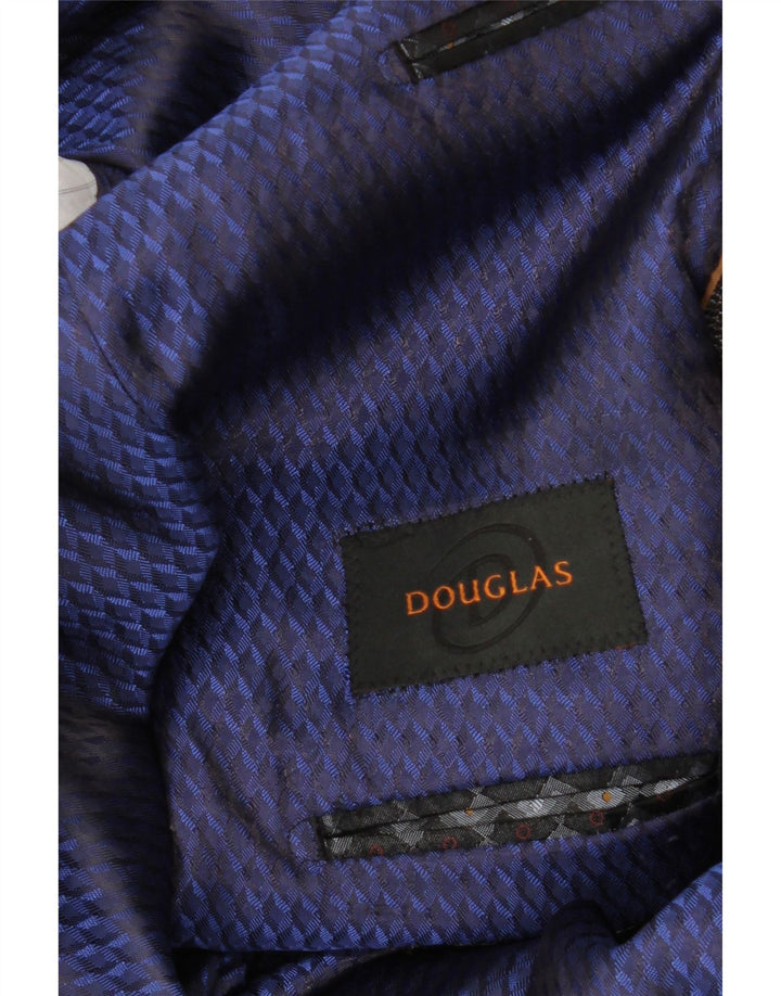 DOUGLAS Mens 2 Button Blazer Jacket UK 38 Medium Brown Check Vintage Douglas and Second-Hand Douglas from Messina Hembry 