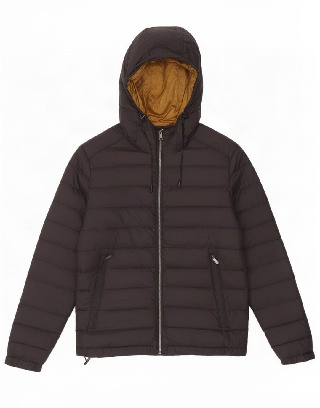 Zara Herren-Jacke mit Kapuze, gepolstert, UK 38, mittelschwarzes Nylon