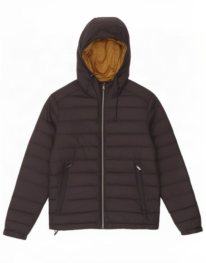 Zara Herren-Jacke mit Kapuze, gepolstert, UK 38, mittelschwarzes Nylon