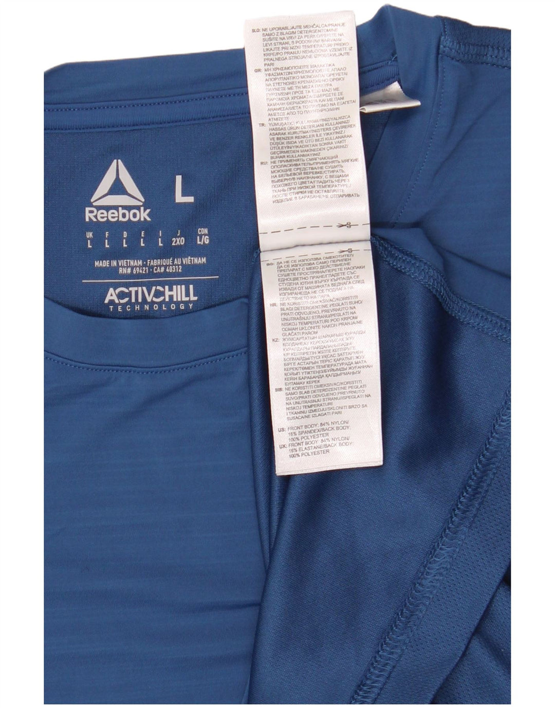 Reebok Herren T-Shirt Top Large Blau Polyester