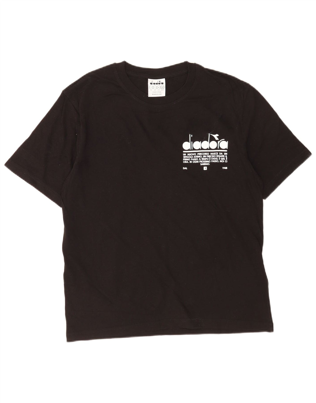 Diadora Herren-T-Shirt mit Grafik, Größe S, schwarze Baumwolle
