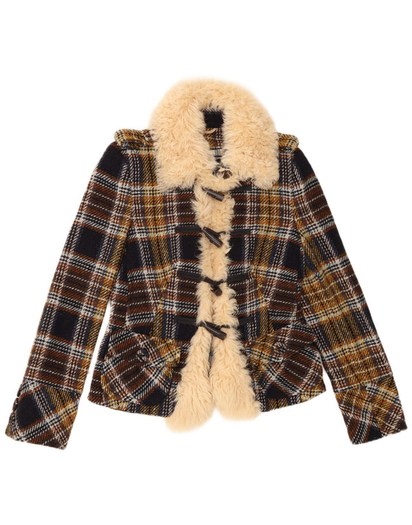 Drykorn Damen-Blazer mit 4 Knöpfen, Gr. 8, klein, mehrfarbig, kariert