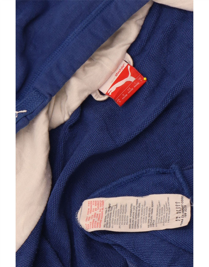 Puma Herren Graphic Zip Hoodie Pullover Kleine blaue Baumwolle