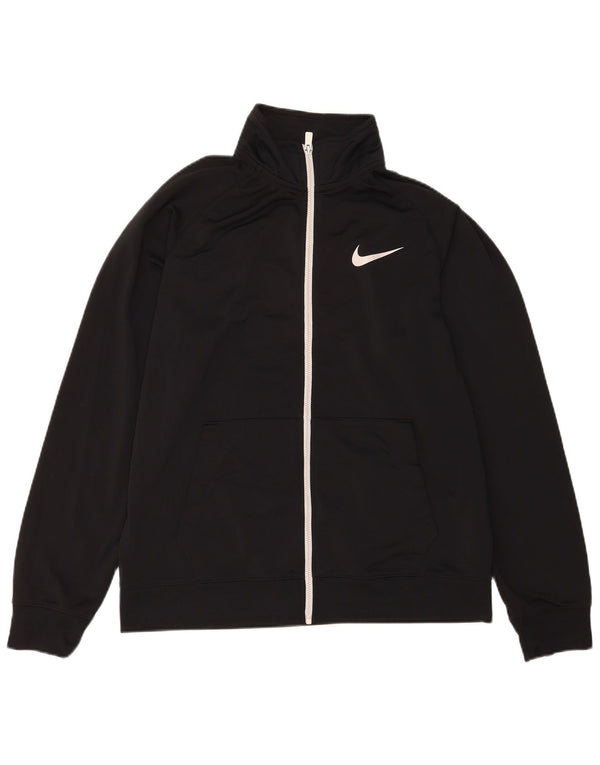 Nike Herren-Trainingsanzug-Top-Jacke XL, schwarzes Polyester