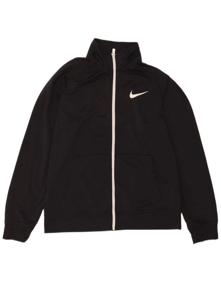 Nike Herren-Trainingsanzug-Top-Jacke XL, schwarzes Polyester