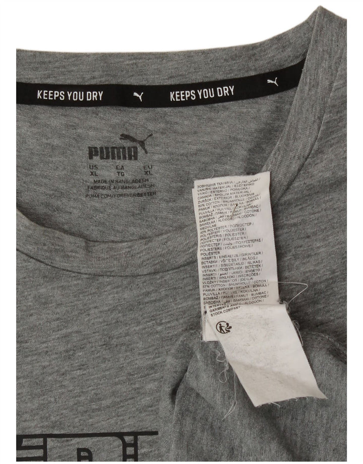 Puma Herren Grafik T-Shirt Top XL Grau Baumwolle