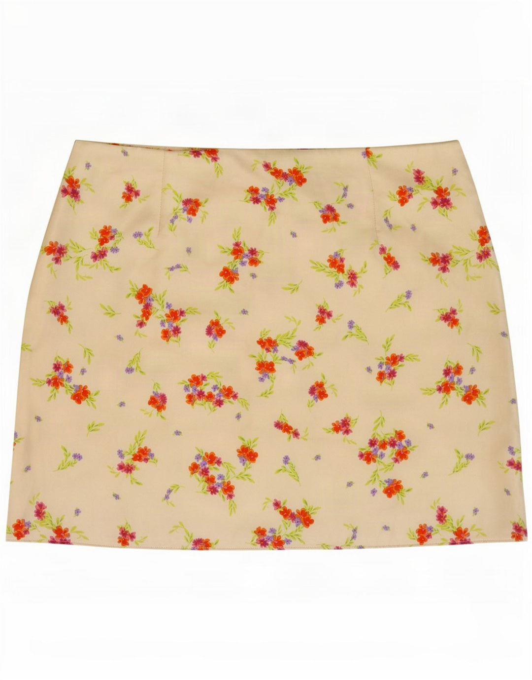 Zara Damen Minirock Medium W28 Weiß geblümtes Polyester