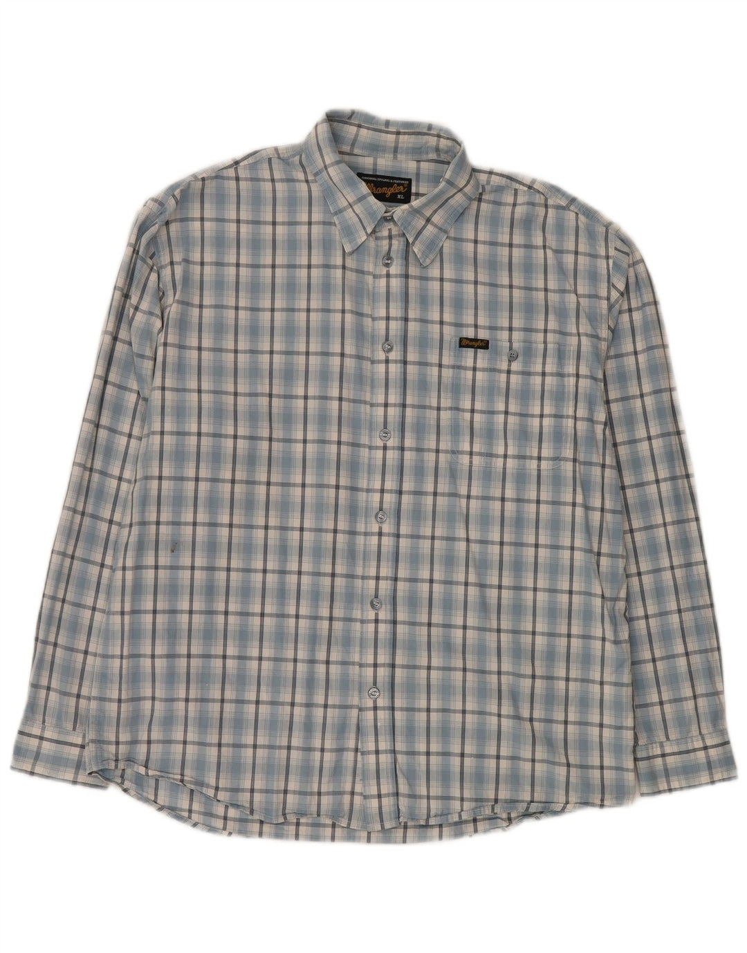Wrangler Herrenhemd XL Blau kariert