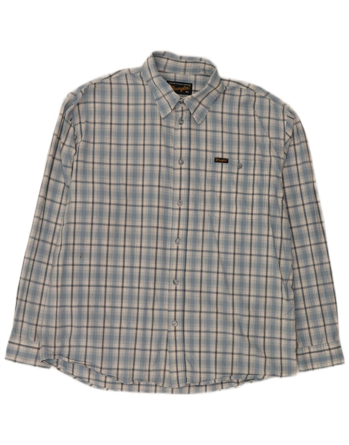 Wrangler Herrenhemd XL Blau kariert