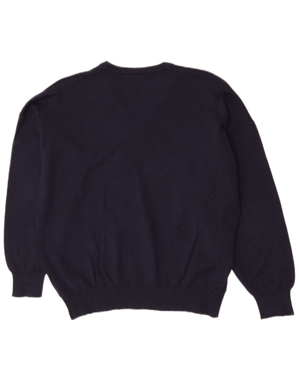 Lacoste Herren-Pullover mit V-Ausschnitt, Größe 7 2XL, marineblaue Schurwolle