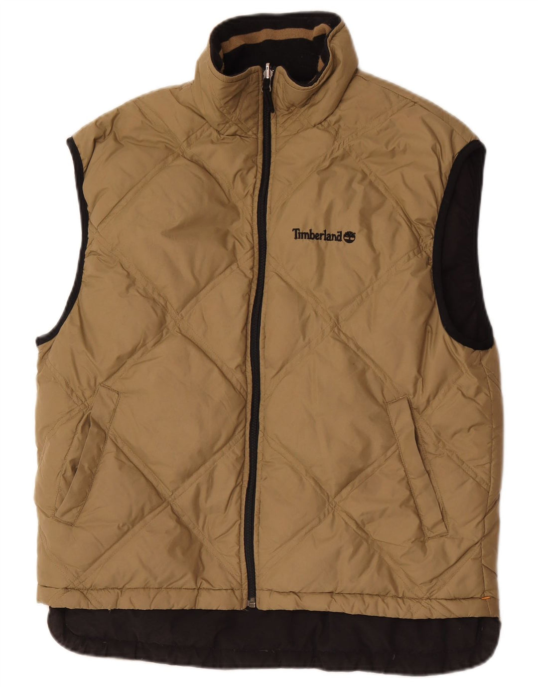 Timberland Herren Reversible gepolsterte Weste UK 36 Small Braunes Nylon