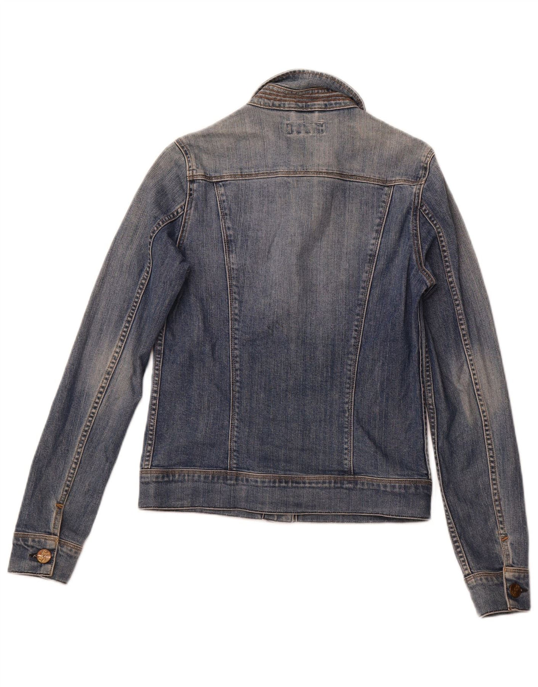 LEE Damen Jeansjacke UK 10 Small Marineblaue Baumwolle