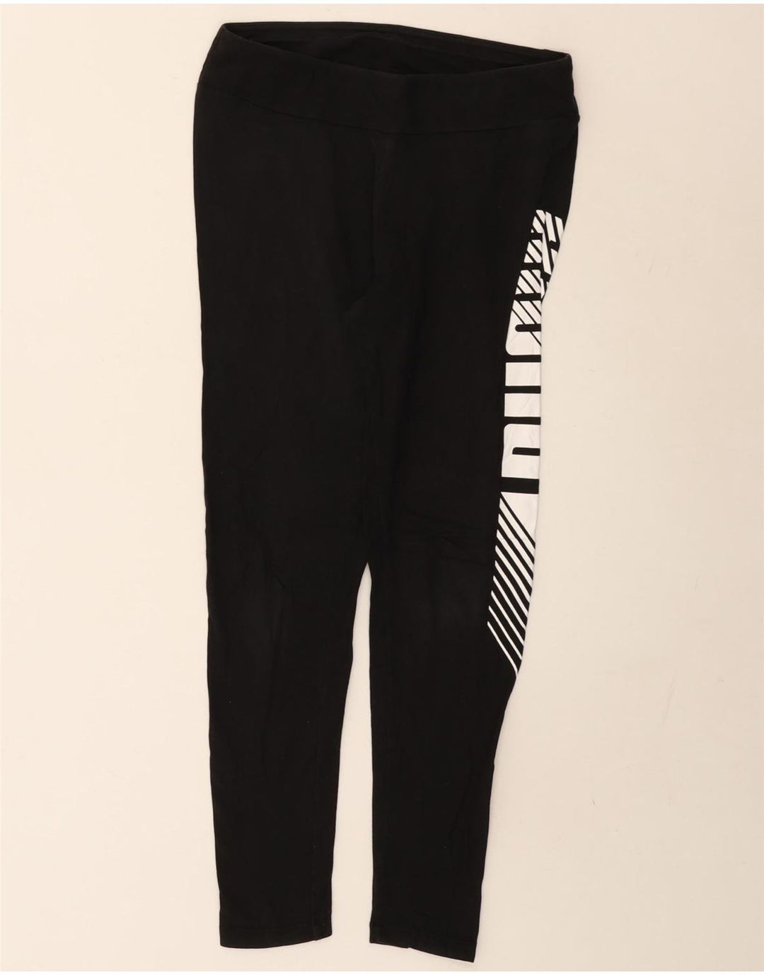 Puma Damen Graphic Leggings UK 12 Medium Schwarz