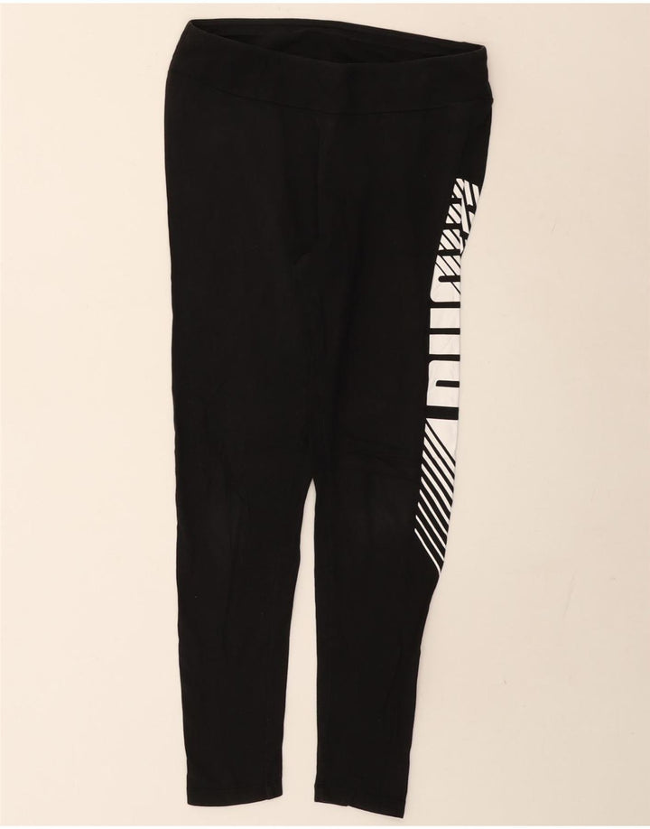 Puma Damen Graphic Leggings UK 12 Medium Schwarz