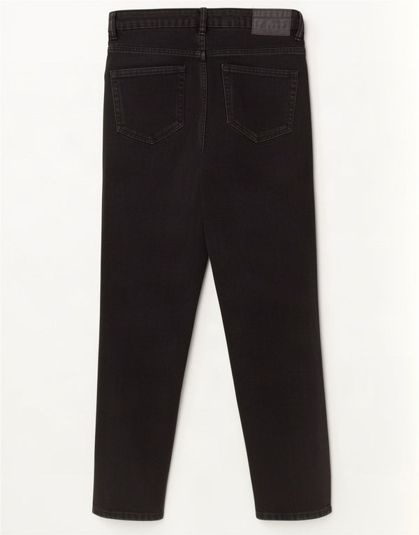 Zara Damen High Rise Tapered Jeans EU 40 Medium W30 L27 Schwarze Baumwolle