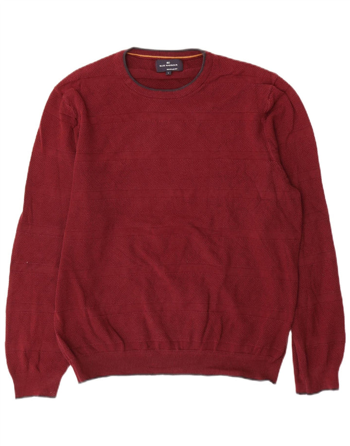 Marks & Spencer Herren-Pullover „Harbor“ mit Rundhalsausschnitt, Blau, Größe L, Kastanienbraun