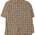 EDDIE BAUER Herren Kurzarmhemd XL Blau kariert Baumwolle