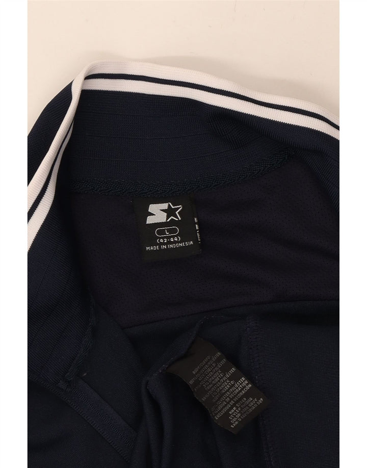 STARTER Mens Tracksuit Top Jacket Large Navy Blue Polyester Vintage Starter and Second-Hand Starter from Messina Hembry 