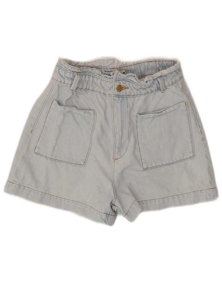 Zara Damen Jeansshorts EU 38 Small W28 Blau