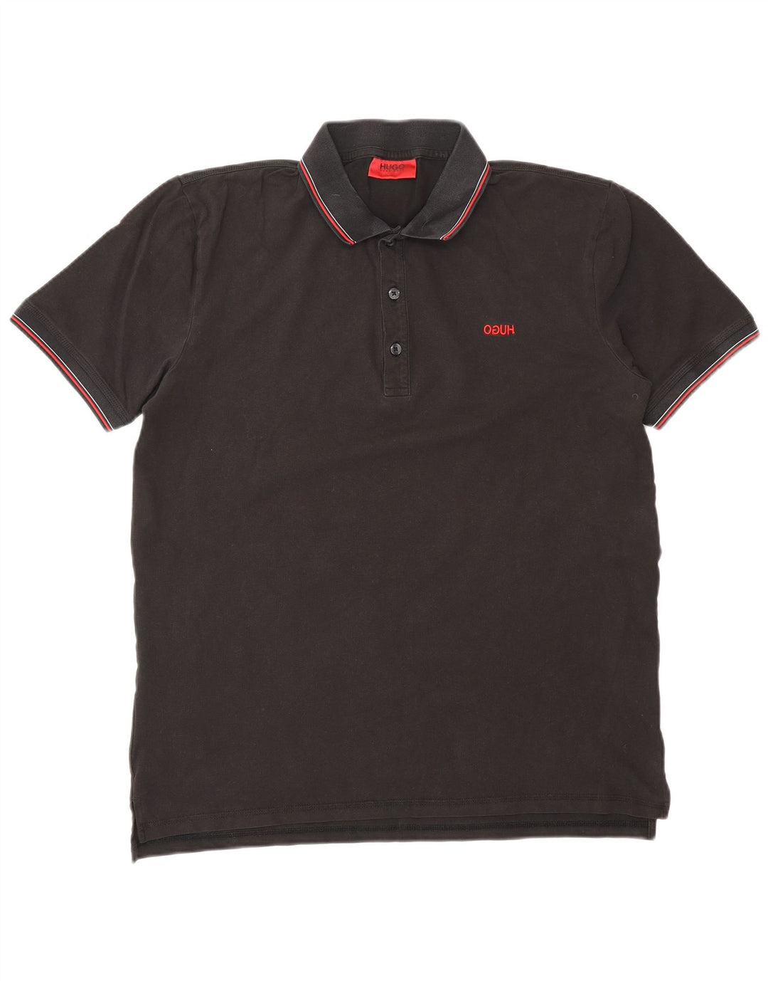 HUGO BOSS Herren Poloshirt Große schwarze Baumwolle