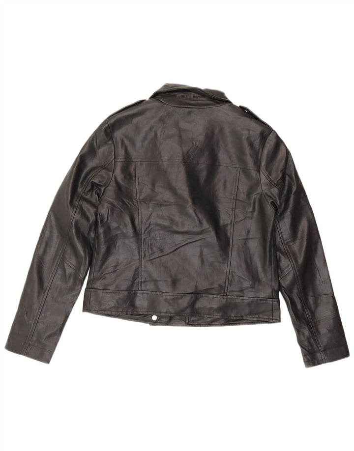 Marks & Spencer Damen-Bikerjacke aus Kunstleder, Gr. 10, Schwarz