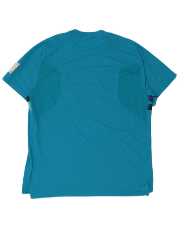 Nike Herren Dri Fit Graphic T-Shirt Top XL Blaues Camouflage-Polyester