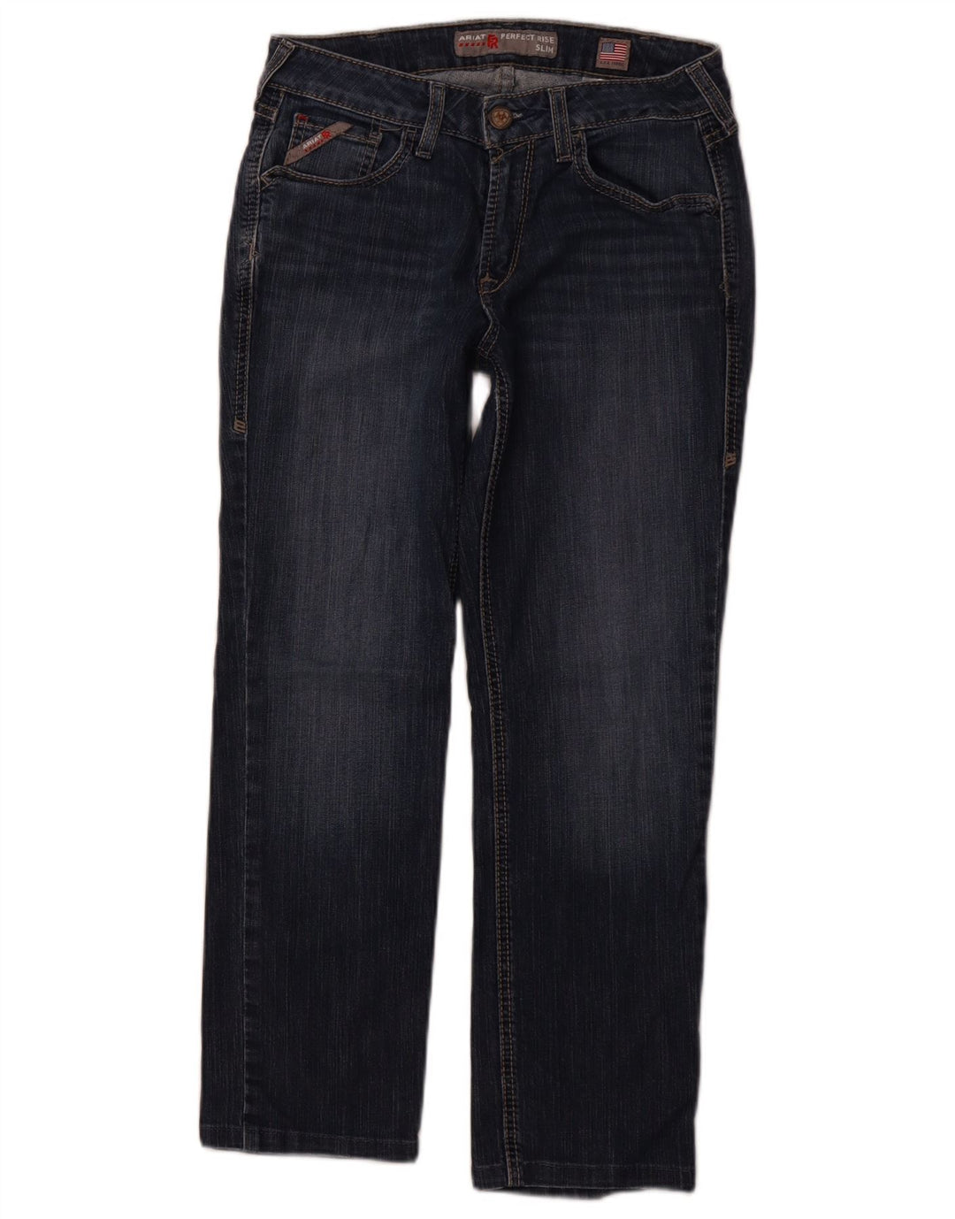 ARIAT Damen Slim Jeans W27 L26 Marineblaue Baumwolle