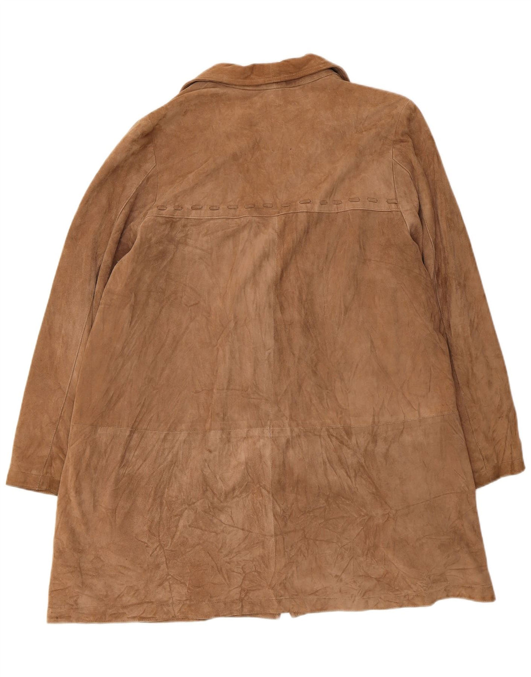 Vintage Damen Wildledermantel UK 14 Medium Beige Leder