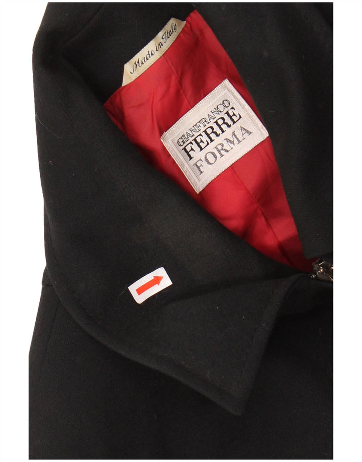 GIANFRANCO FERRE Damen Utility-Jacke UK 18 XL Schwarze Wolle