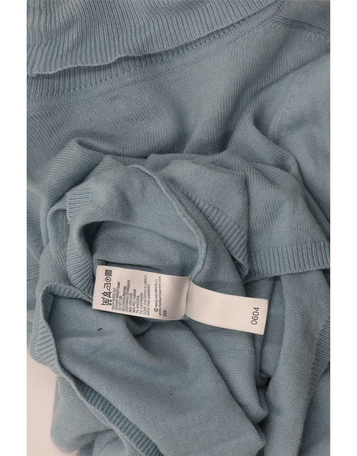 Marks & Spencer Rollkragenpullover für Damen, UK 14, mittelblaue Viskose