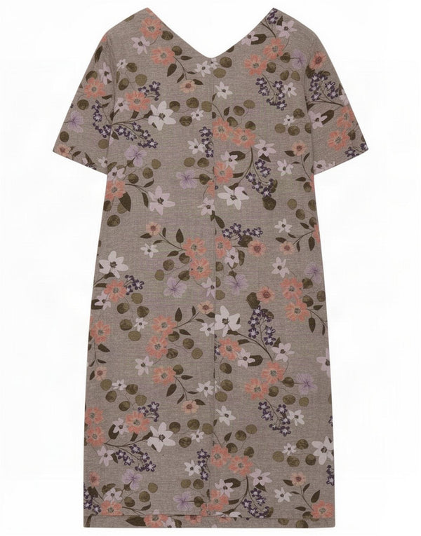 Marks & Spencer Damen Etuikleid UK 8 Small Graues Blumenmuster aus Leinen