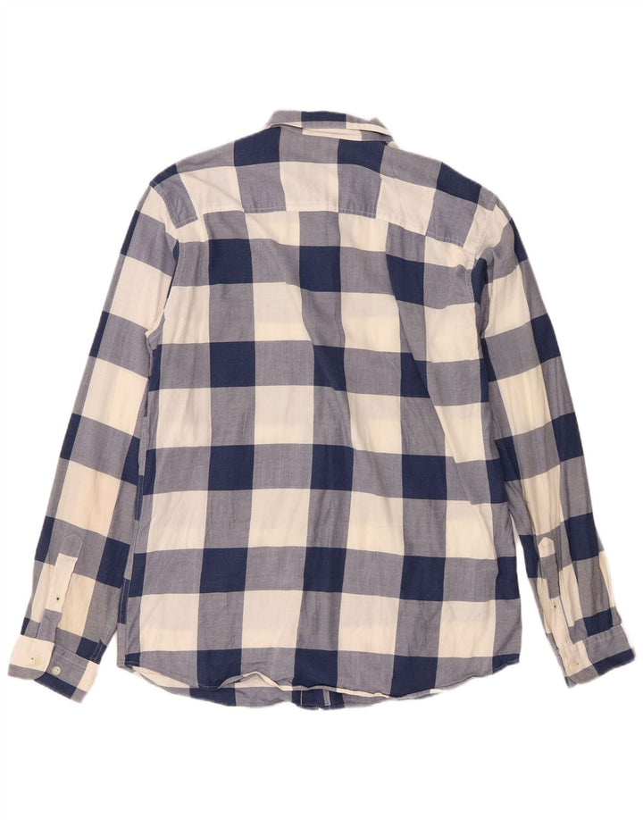 Jack & Jones Herren-Flanellhemd mit schmaler Passform, groß, blau kariert, Baumwolle