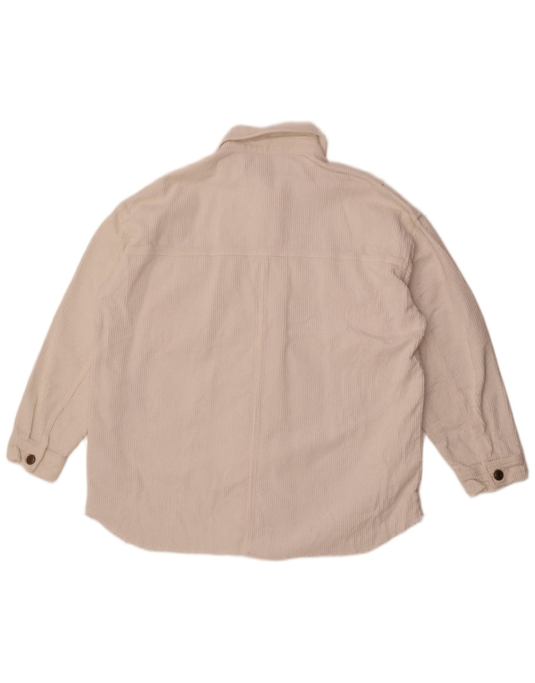 Zara Damen Übergroße Cordjacke UK 10 Small Weiße Baumwolle