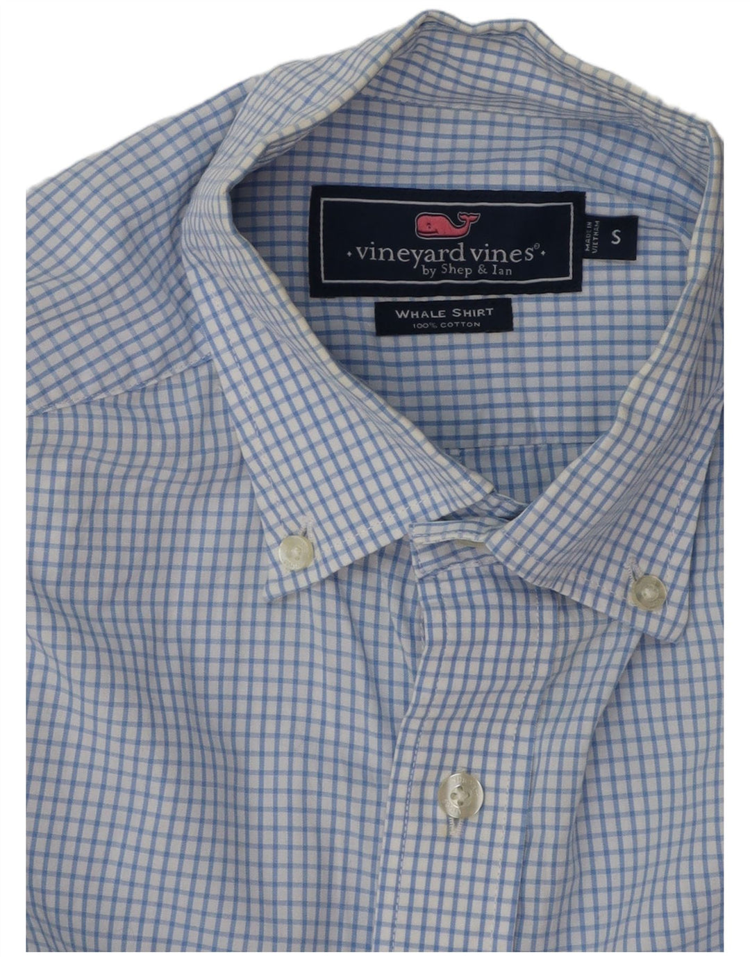 Vineyard Vines Herrenhemd, klein, blau kariert, Baumwolle