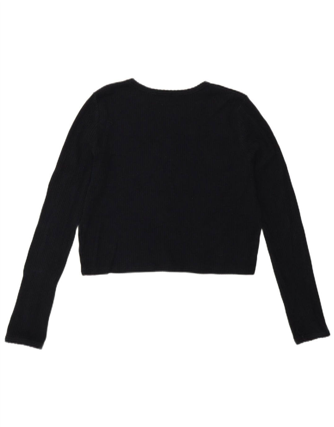TOPSHOP Womens Crop Top Long Sleeve UK 16 Large  Navy Blue
