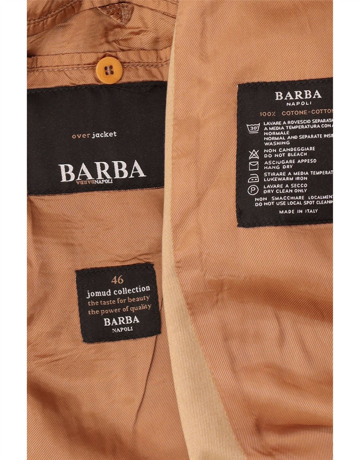 Barba Herrenmantel IT 46 Small Beige Baumwolle
