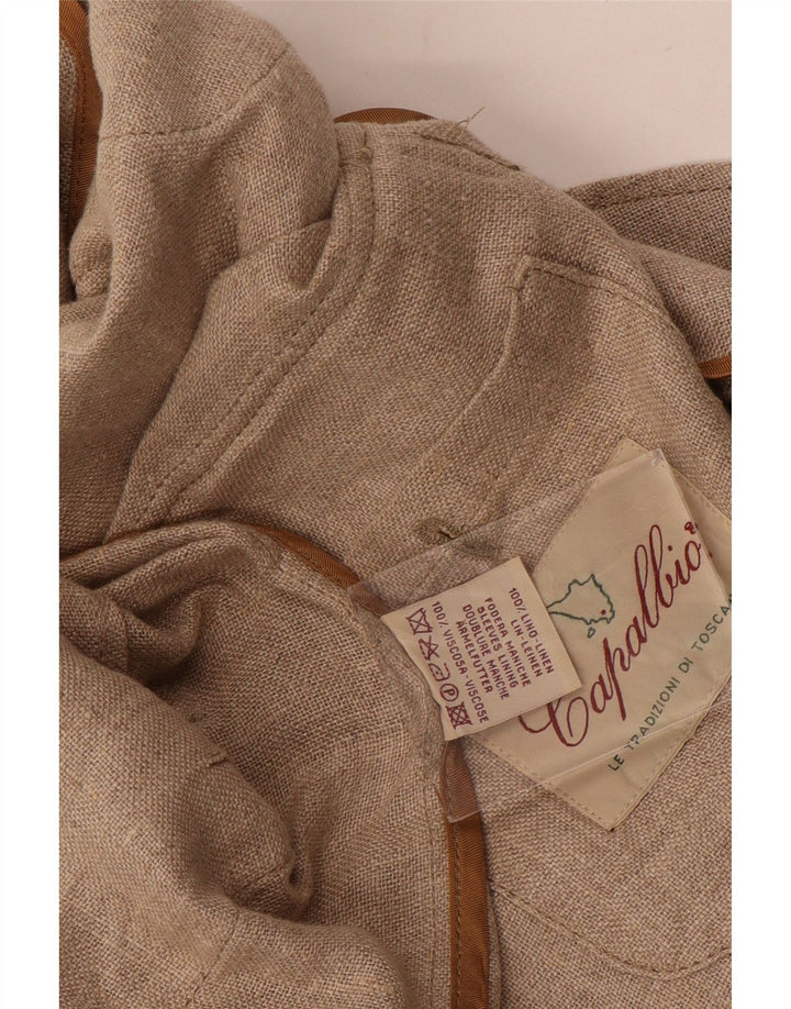 Capalbio Herren Utility Jacke IT 52 XL Beige Leinen