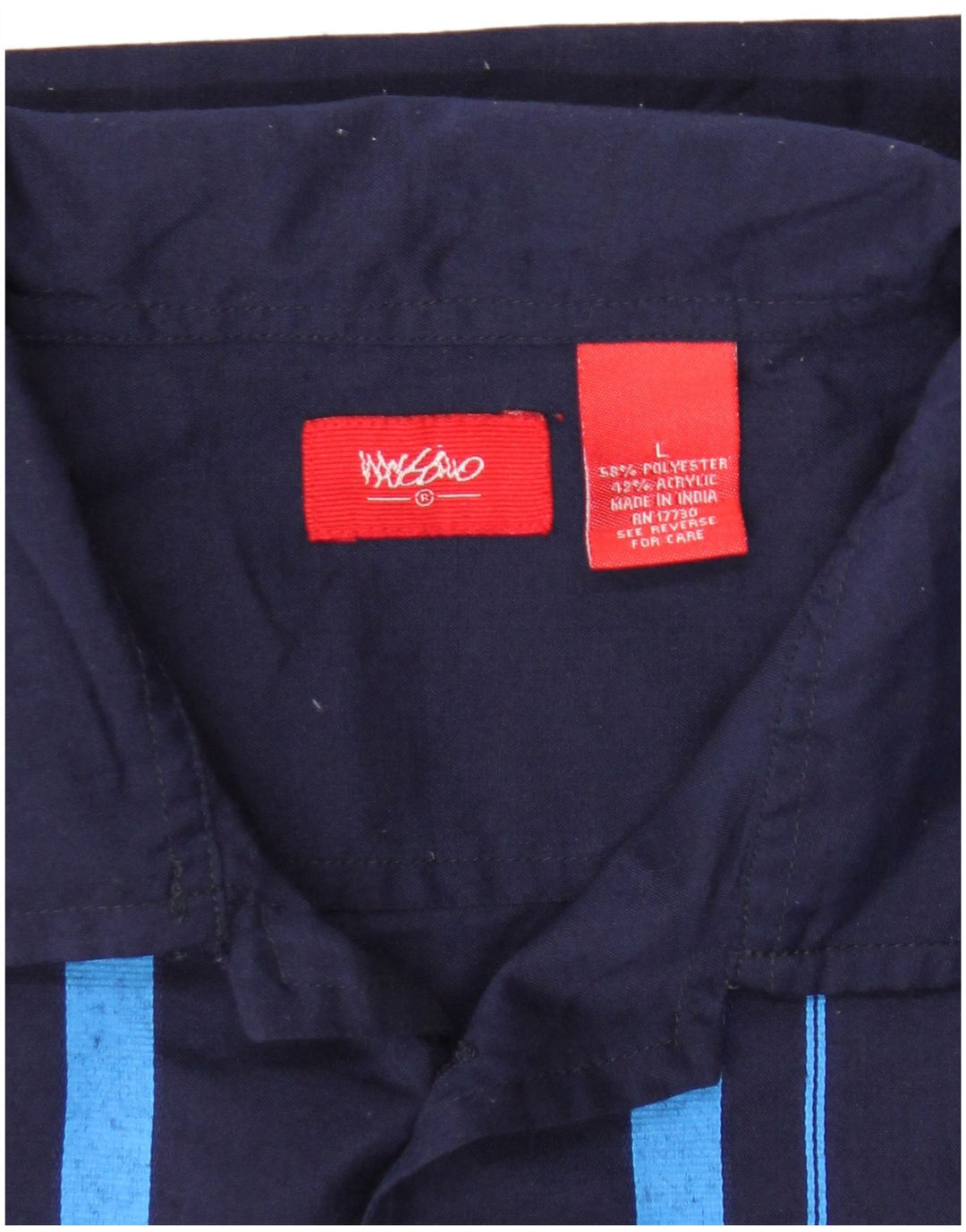 Mossimo Kurzarmhemd für Jungen, 14–15 Jahre, Größe L, Marineblau gestreift