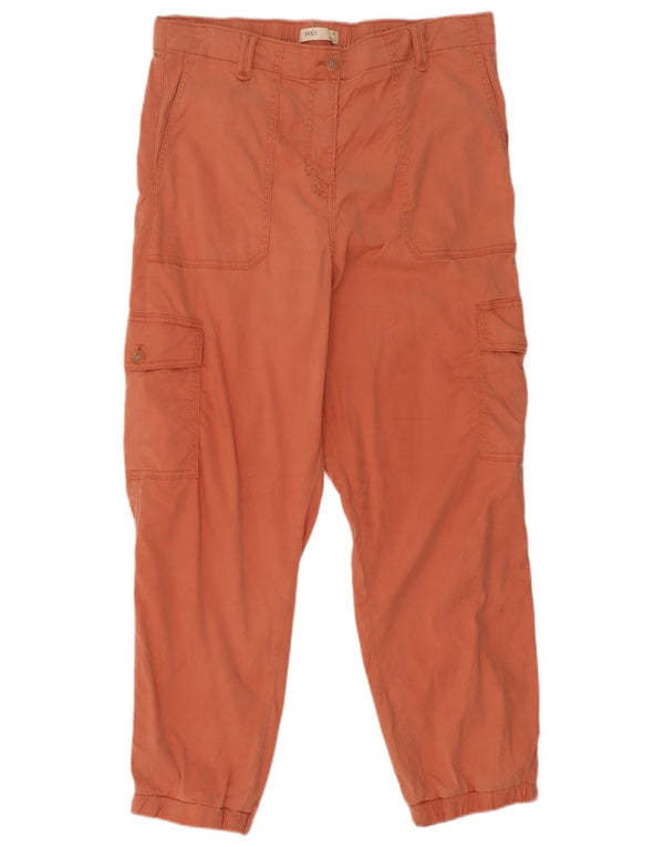 Marks & Spencer Damen Crop Cargohose UK 14 Large W32 L26 Orange