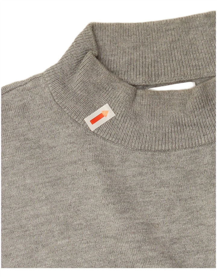ZARA Damen Pullover mit kurzen Ärmeln und Rollkragen, Gr. 16, Grau