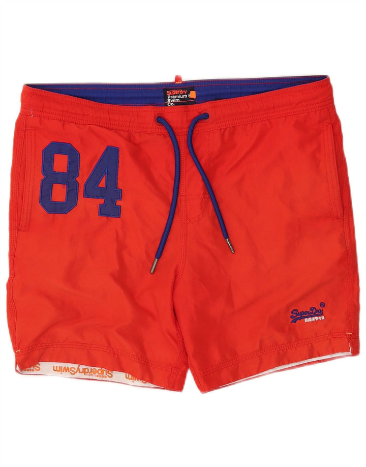 Superdry Herren-Badeshorts mit Grafik, Mittelrotes Polyester