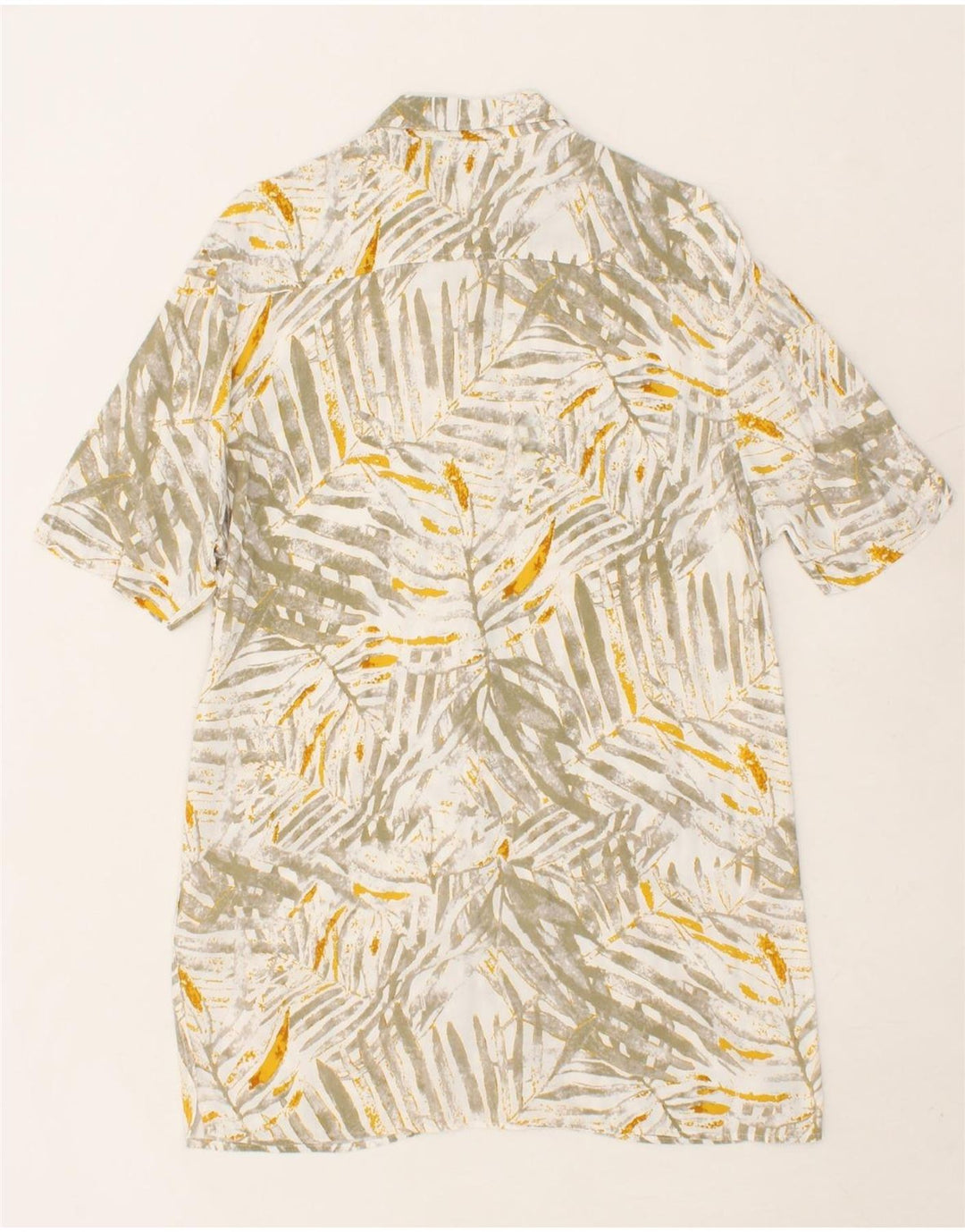 VINTAGE Mens Soft Fit Abstract Pattern Short Sleeve Shirt XL Grey Viscose Vintage Vintage and Second-Hand Vintage from Messina Hembry 