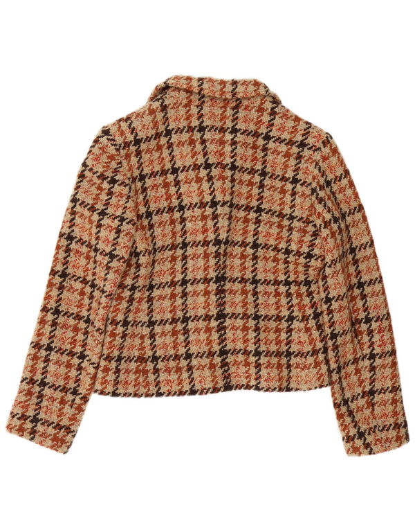Marella Damen Blazerjacke UK 12 Mittelbrauner Hahnentritt-Klassiker