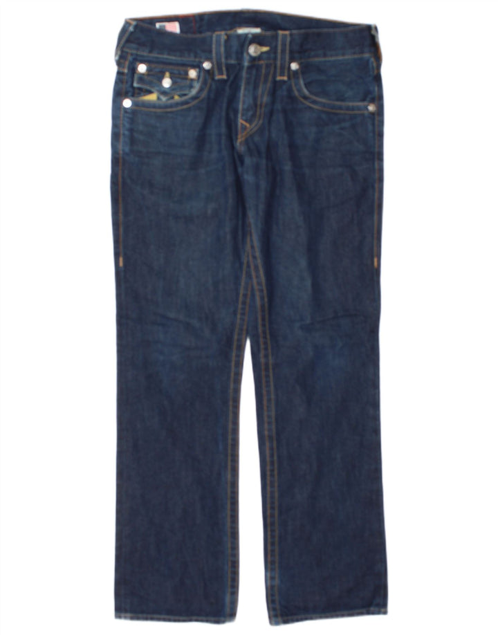 True Religion Herren Straight Jeans W30 L31 Blau Baumwolle