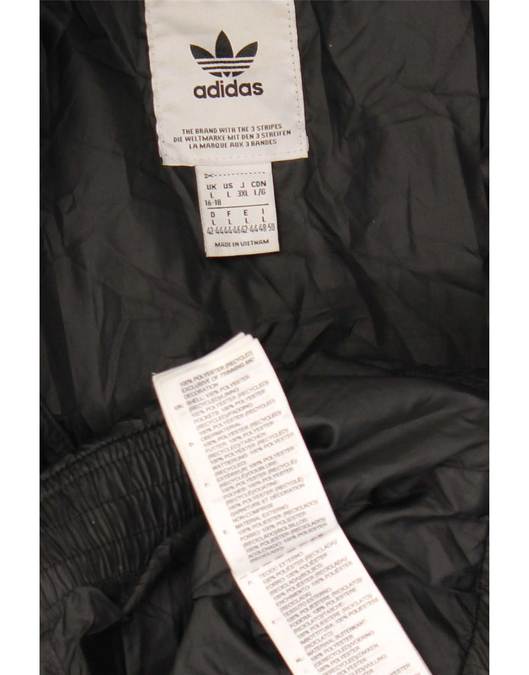 Adidas Damen Kapuzenmantel, gepolstert, UK 16/18, Größe L, Schwarz, Polyester