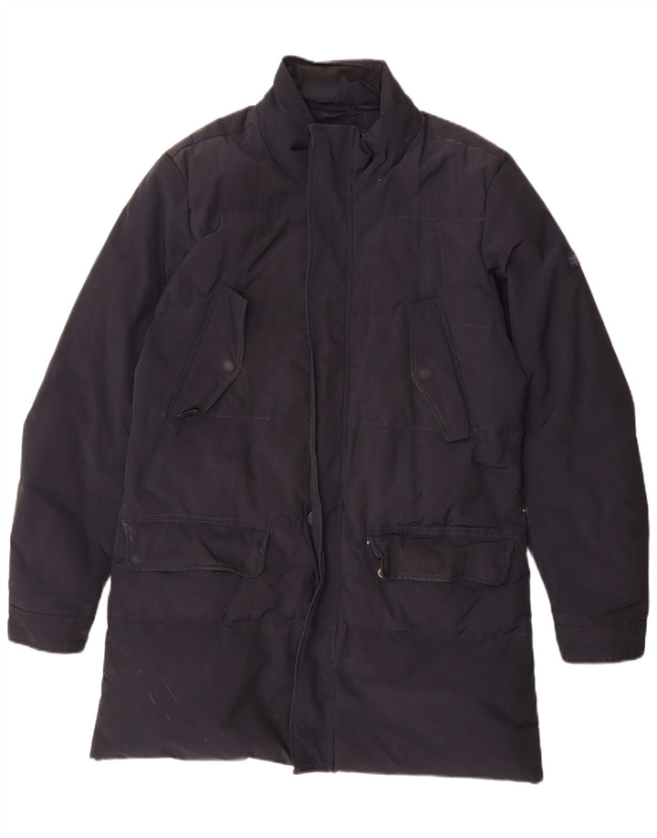 Woolrich Herren gepolsterter Mantel UK 38 Mittel Marineblau