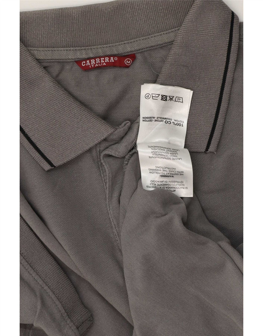 Carrera Herren-Poloshirt mit normaler Passform, mittelgraue Baumwolle