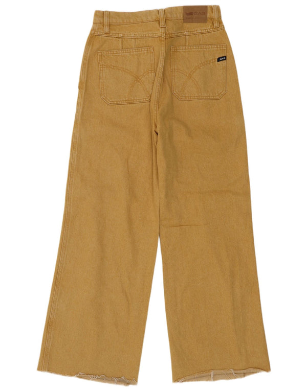 Gas Damen-Jeans mit hohem Bund und weitem Bein, W27, L23, gelbe Baumwolle